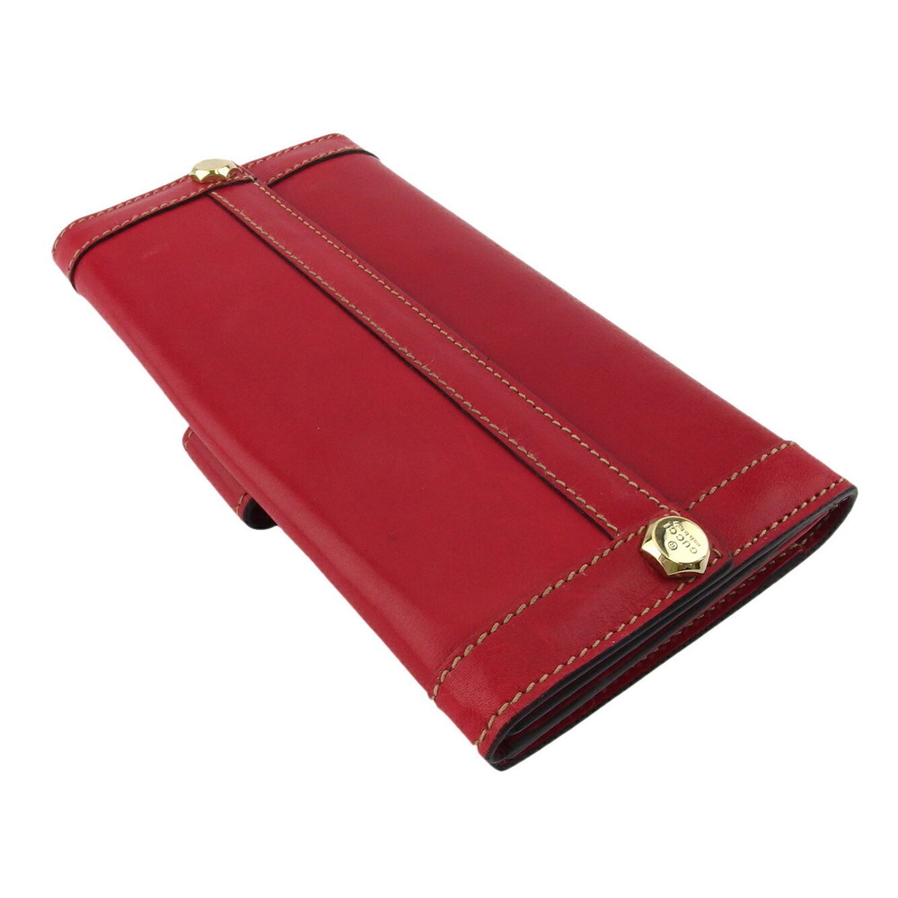 Gucci Hexagonal Bits Red Long Wallet Leather - image 3